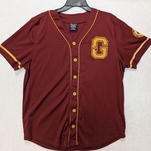Harry Potter Maroon Button-Up Jersey with Gold Accents XL